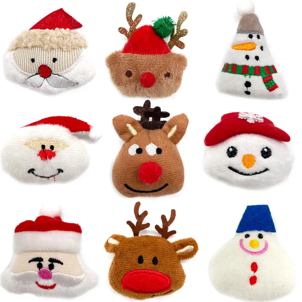 50/100Pc Christmas Dog Accessories Removable Dog Bow Tie Collar Accessories Deer Santa Style Small Dog Bowtie Collar Accessories