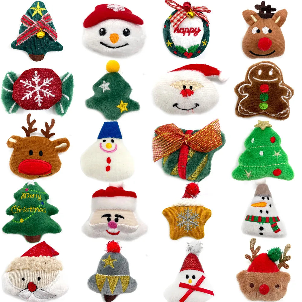 50/100Pc Christmas Dog Accessories Removable Dog Bow Tie Collar Accessories Deer Santa Style Small Dog Bowtie Collar Accessories