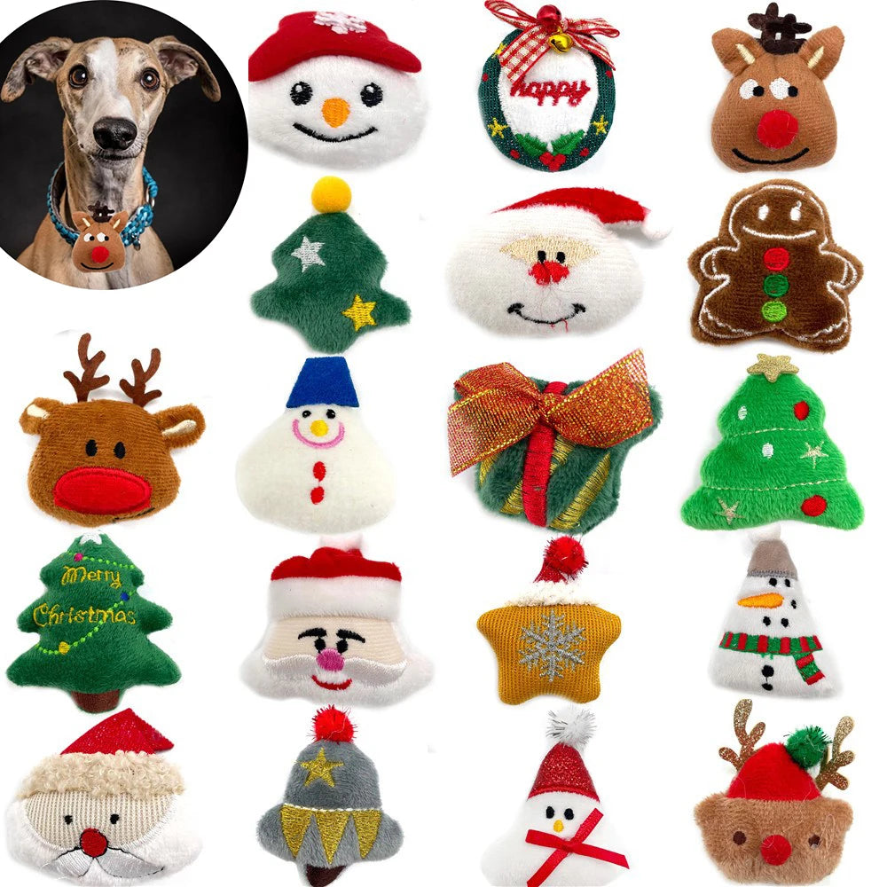 50/100Pc Christmas Dog Accessories Removable Dog Bow Tie Collar Accessories Deer Santa Style Small Dog Bowtie Collar Accessories