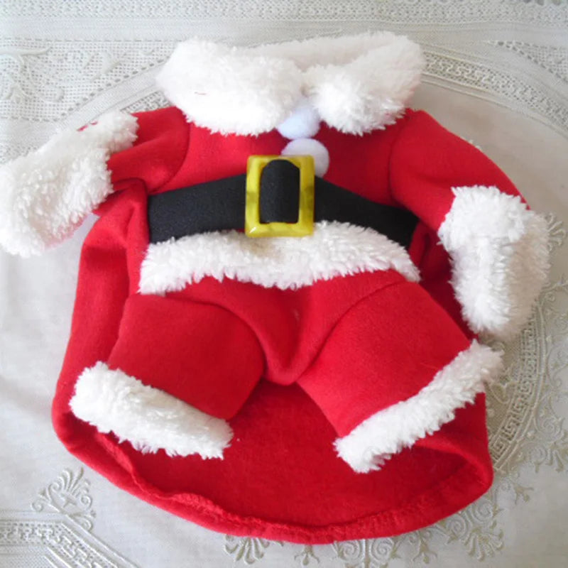 Christmas Pet Dog Cat Costumes Funny Santa Claus Costume for Dogs Cats Winter Warm Dog Clothes Chihuahua Pug Yorkshire Clothing